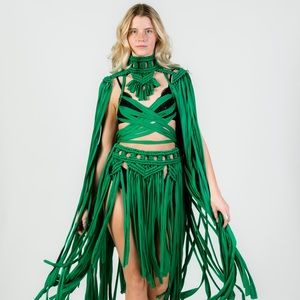 Handmade Macrame Crochet Belly Dancing Festival Dress Theatre